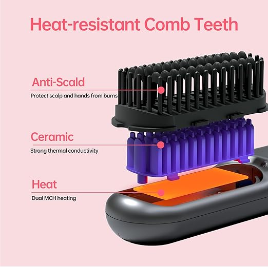 Cepillo Alisador Inalámbrico Portátil – Liso Perfecto Sin Cables