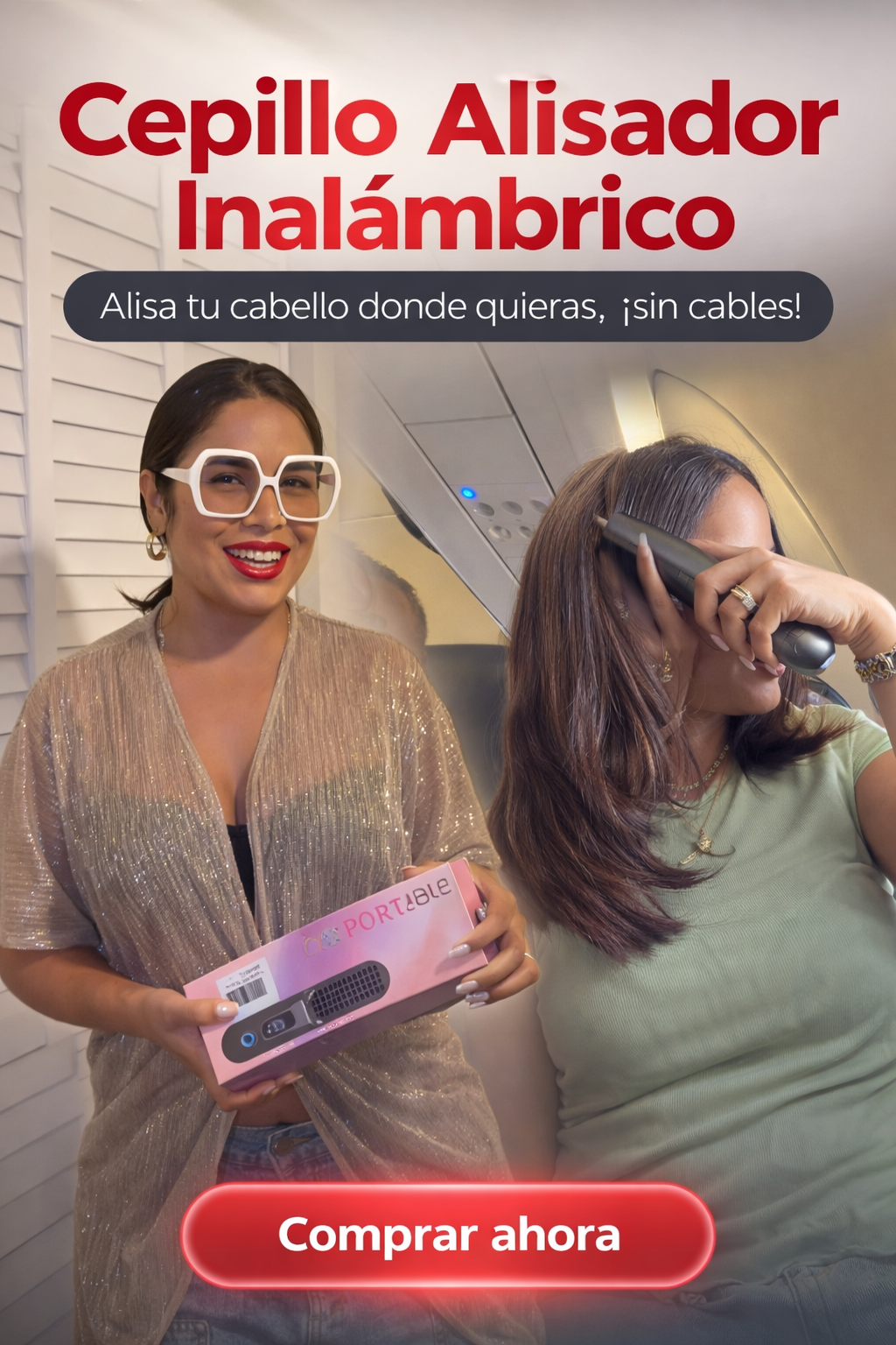 Cepillo alisador de pelo inalámbrico
